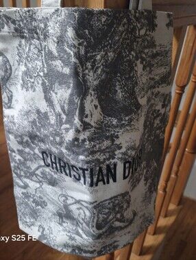 Christian Dior Toile Print Tote Bag in Black & White